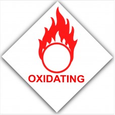 6 x Oxidating - Red on White,External Self Adhesive Warning Stickers-Health and Safety Sign 